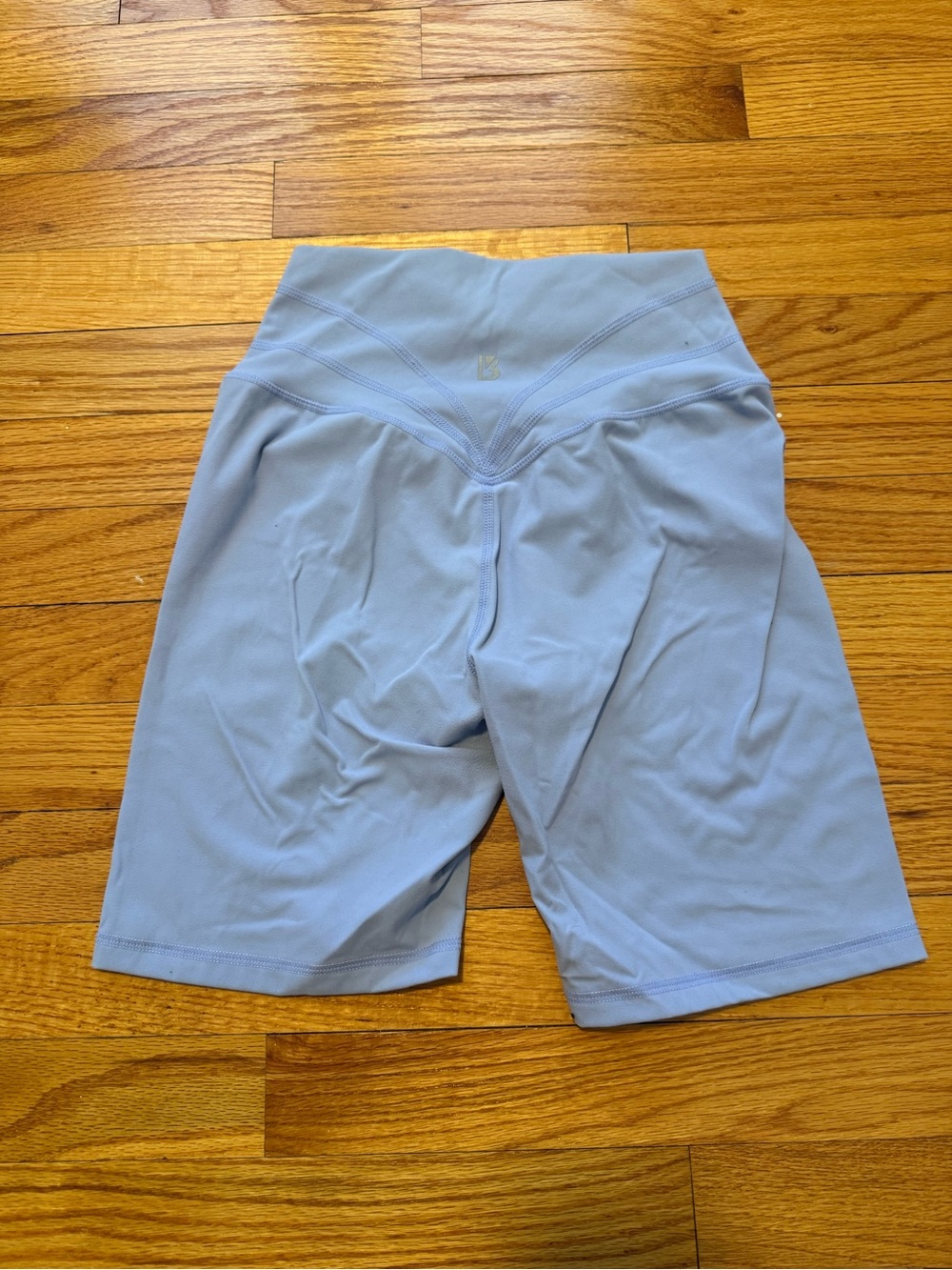 BuffBunny Light Blue High-Waist Athletic Bike Shorts